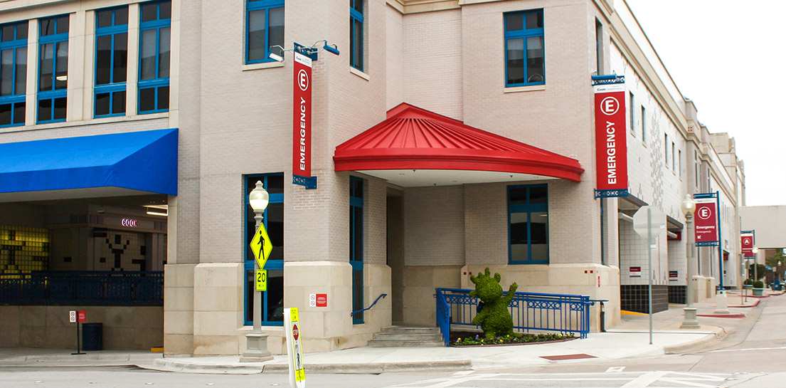 Pediatric emergency department entrance and care services